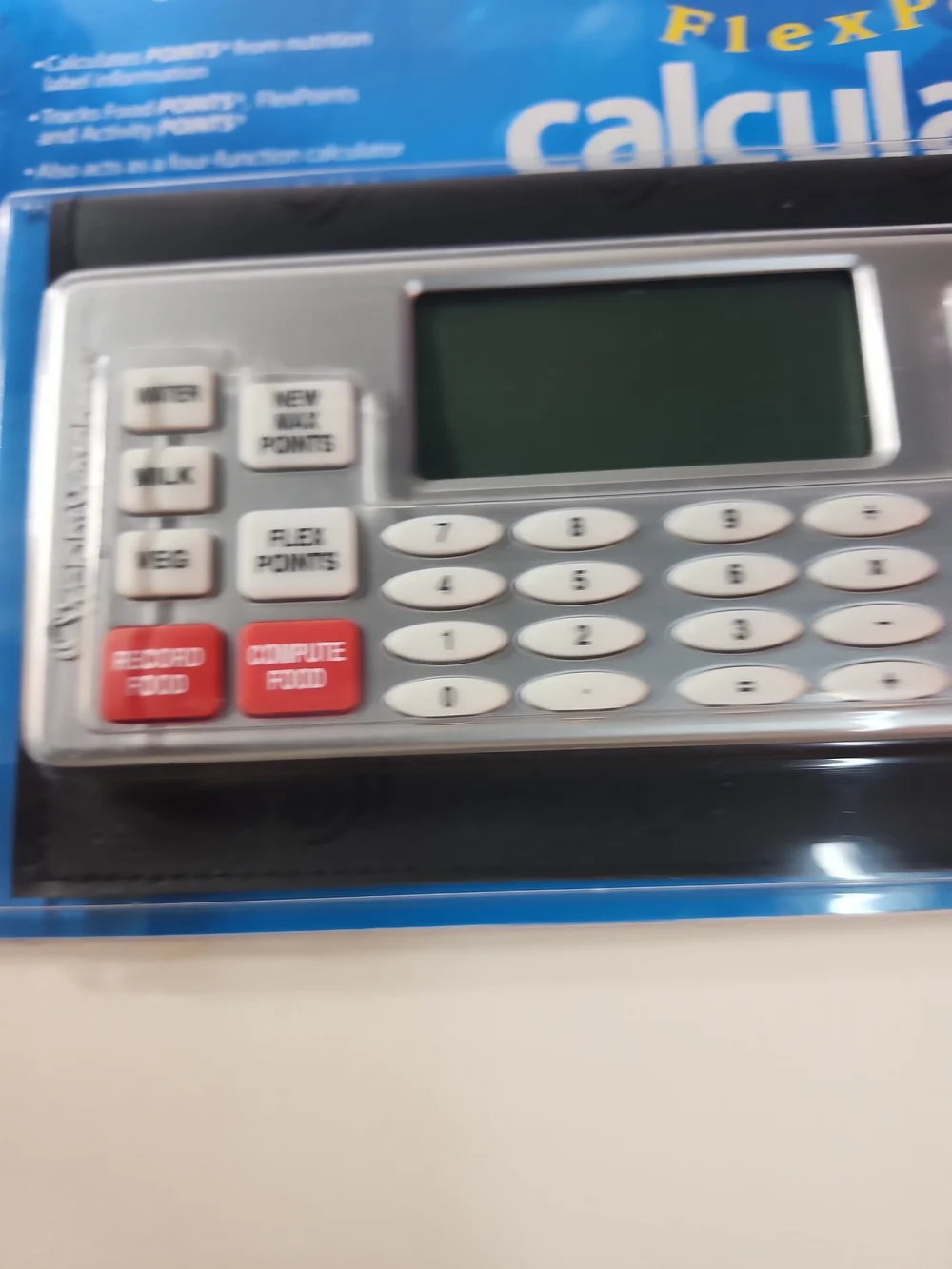 Weight Watchers Silver Calculator with Red and White Buttons